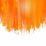 Orange paint splashes background. Vector