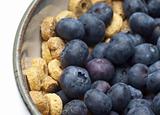 Close Up of Bowl of Cereal with Blueberries