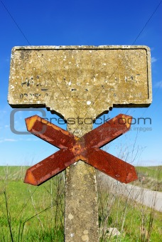 Old roadsign at Portugal.