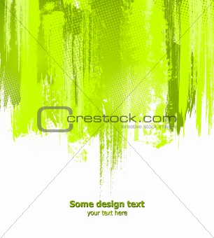 Green abstract paint splashes illustration. Vector