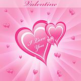 Valentine love hearts pink