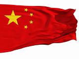 Flag of China, fluttered in the wind