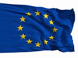 The European Union flag, fluttered in the wind