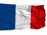 Flag of France, fluttered in the wind