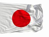 Flag of Japan, fluttered in the wind