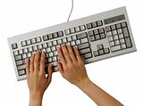 woman's hands on keyboard