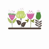 Background with flowers. Vector illustration