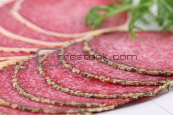 Salami with parmesan and pepper crust