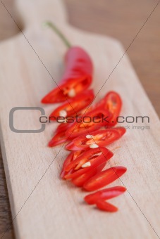 Sliced chili pepper