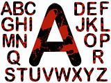 Alphabet - Black with Red Blood Splats