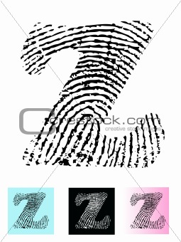 Fingerprint Alphabet Letter Z