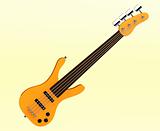 3d yellow bass guitar isolated