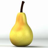 3d light yellow pear isolated