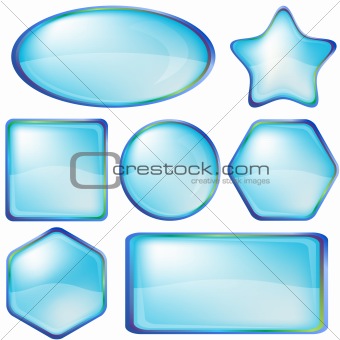 Icons buttons blue, set