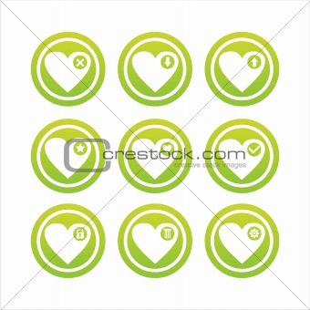 green hearts signs