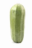 Single green zucchini isolated on white