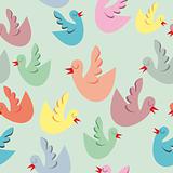 seamless pattern isolated funny birds