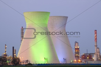 Nuclear power station ander blue sky