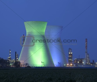 Nuclear power station ander blue sky