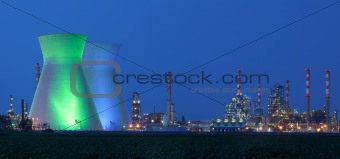 Nuclear power station under blue sky