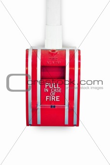 Red fire alarm lever