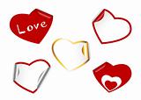 Heart shape set of stickers.