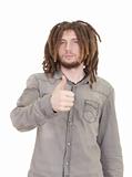 young dreadlock man isolated