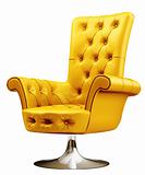 Yellow armchair with clipping path 3d