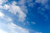 bright blue sky with white clouds.