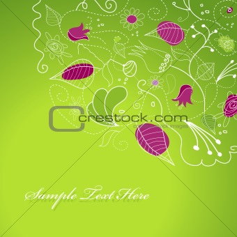 Abstract illustration with flowers.