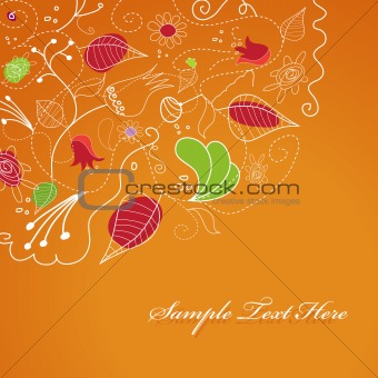 Abstract illustration with flowers.