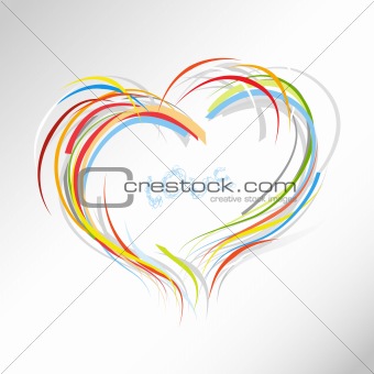Valentine heart from colorful lines.
