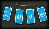 Valentine hanging labels.