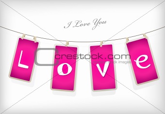 Valentine hanging labels.