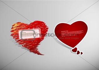 Set of Valentine's heart message bubbles.