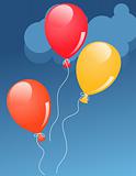Three balloons in sky