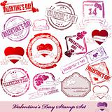 Set of Valentine Day stamps
