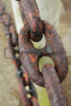 Large rusted metal chain