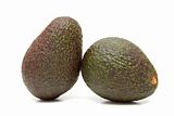 Two avocados isolated