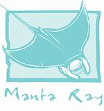 Manta ray in Blue