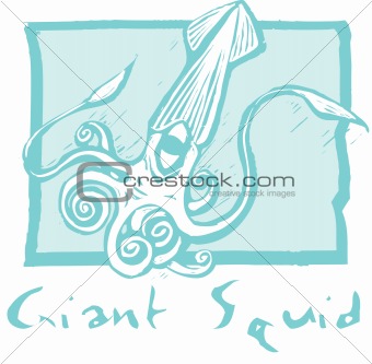 Giant Squid in Blue