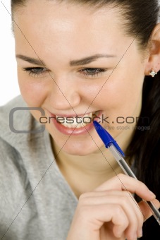 Woman with  pen