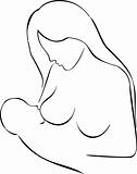 Breastfeeding Line Art