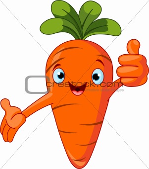 Carrot Character  giving thumbs up