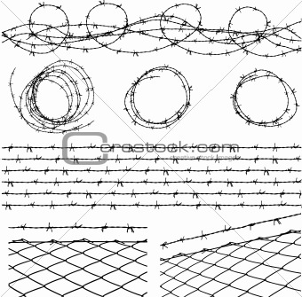 Barbed wire elements