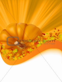 Colorful autumn leaves with Pumpkin. EPS 8