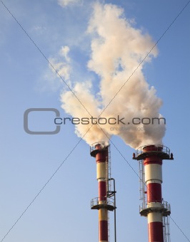 Air Pollution - Smoke from Chemical Plant polluting the air