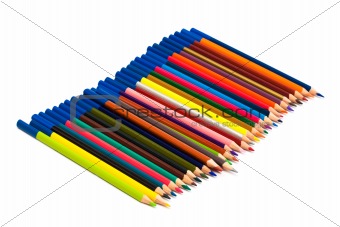 many color pencils