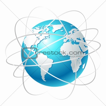 Globe with orbits