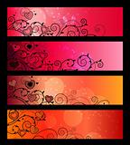 Banners, headers with floral elements